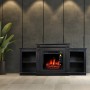ТБ тумба з електро каміном ArtiFlame FASHION TV STAND AF18 Чорне дерево ефект полум'я і обігрівом