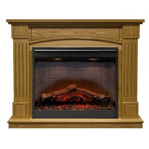 Класичний каминокомплект Fireplace Болівія Світлий дуб ефект живого вогню зі звуком і обігрівом