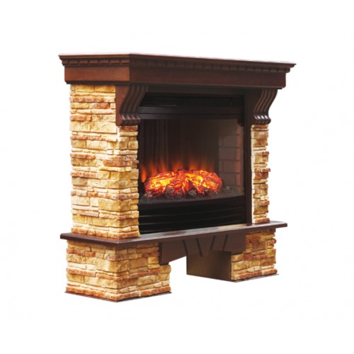 Підлоговий каминокомплект Fireplace Прованс Дуб ефект живого полум'я зі звуком і обігрівом