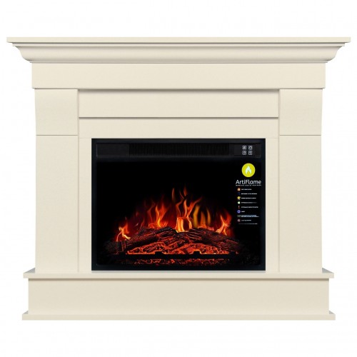 Кутовий камін ArtiFlame ALBION CORNER AF23 Білий ваніль з ефектом полум'я зі звуком і обігрівом