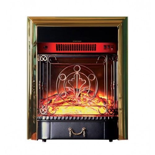 Електричний камін Bonfire INVER BRASS з ефектом мерехтливих дров зі звуком та обігрівом