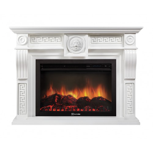 Класичний каминокомплект Fireplace Пауль Білий з ефектом живого вогню зі звуком і обігрівом