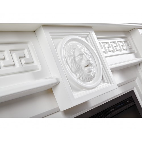 Класичний каминокомплект Fireplace Пауль Білий з ефектом живого вогню зі звуком і обігрівом