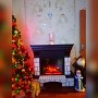 Підлоговий каминокомплект Fireplace Рим Білий + Венге з ефектом живого полум'я зі звуком і обігрівом