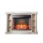 ТБ тумба з каміном Fireplace Колорадо Бежевий з ефектом живого вогню зі звуком і обігрівом