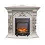 Кутовий каминокомплект Fireplace Кіпр Білий дуб ефект мерехтливих дров зі звуком і обігрівом