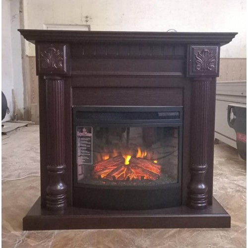 Кутовий каминокомплект Fireplace Аляска Венге ефект живого полум'я зі звуком і обігрівом