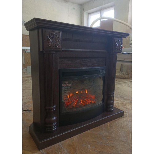 Кутовий каминокомплект Fireplace Аляска Венге ефект живого полум'я зі звуком і обігрівом