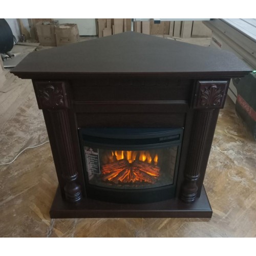 Кутовий каминокомплект Fireplace Аляска Венге ефект живого полум'я зі звуком і обігрівом