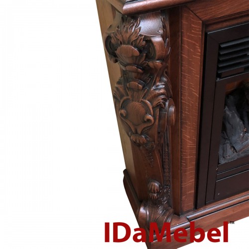 Камінокомплект IDaMebel Seville Коричневий 3D ефект мерехтливих дров з парогенератором з обігрівом