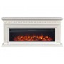 Лінійний каминокомплект Fireplace Неаполь Білий з ефектом живого полум'я зі звуком і обігрівом