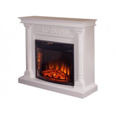 Класичний каминокомплект Fireplace Пікассо Білий з ефектом живого вогню зі звуком і обігрівом