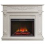 Пристінний каминокомплект Fireplace Португалія Білий дуб ефект живого полум'я зі звуком і обігрівом