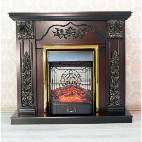 Підлоговий камінокомплект Fireplace Фінляндія Венге ефект мерехтливих дров зі звуком та обігрівом