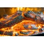 Настінний електрокамін Bonfire RLF-W06 (закруглене скло) з регулюванням яскравості полум'я