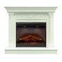 Класичний каминокомплект Fireplace П'єр Білий дуб з ефектом живого вогню зі звуком і обігрівом