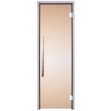 Стеклянная дверь для хамама Greus Exclusive 70/190 бронза (2 петли) угол открытия дверей 180⁰