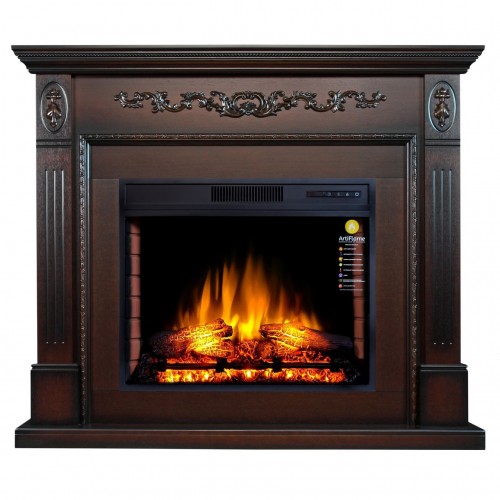 Камінокомплект ArtiFlame SOHO AF28S Махагон коричневий антик ефект полум'я зі звуком та обігрівом