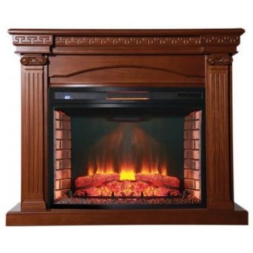Фронтальний каминокомплект Fireplace Олімп Темний дуб ефект живого полум'я зі звуком і обігрівом