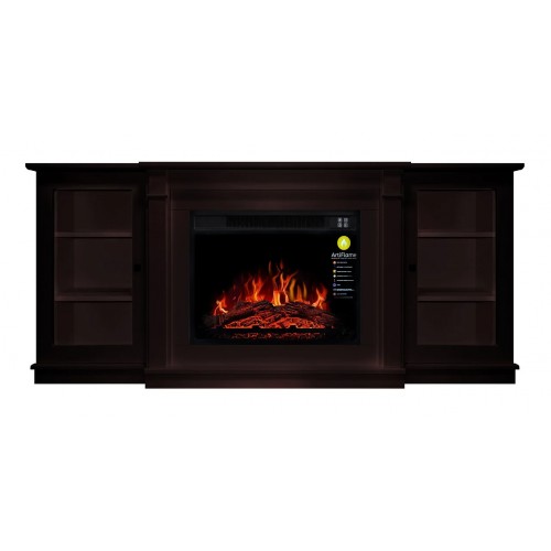 ТБ тумба з електро каміном ArtiFlame VERMONT AF23S Венге ефект живого полум'я зі звуком та обігрівом
