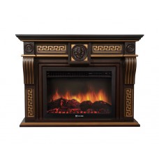 Класичний камін Fireplace Пауль Темний дуб + Патина з ефектом живого вогню зі звуком і обігрівом