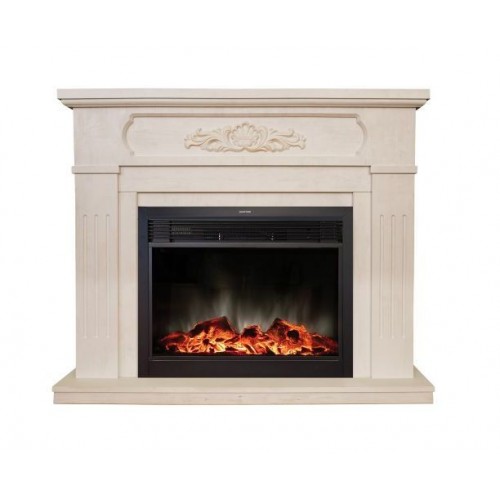 Класичний каминокомплект Fireplace Ван Гог Білий дуб з ефектом живого вогню зі звуком і обігрівом