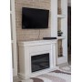 Пристінний каминокомплект Fireplace Россіні Білий ефект живого полум'я зі звуком і обігрівом