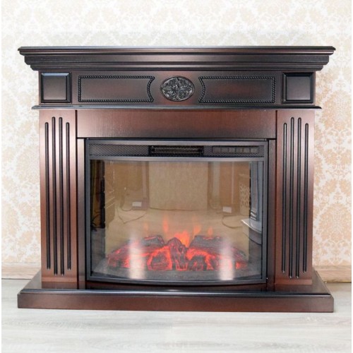 Пристінний каминокомплект Fireplace Мюнхен Чорний ефект живого вогню зі звуком і обігрівом