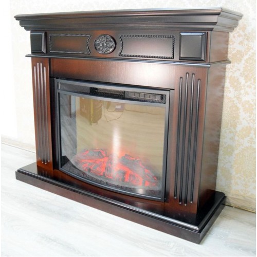 Пристінний каминокомплект Fireplace Мюнхен Чорний ефект живого вогню зі звуком і обігрівом