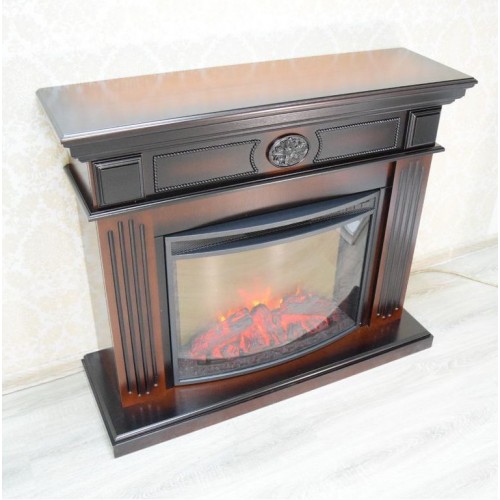 Пристінний каминокомплект Fireplace Мюнхен Чорний ефект живого вогню зі звуком і обігрівом