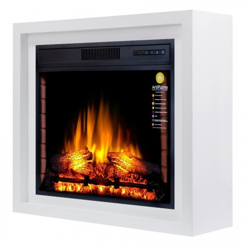 Каминокомплект ArtiFlame DEMURE AF23S Білий б'янко з ефектом полум'я зі звуком і обігрівом