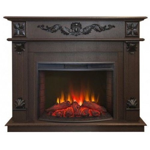 Пристінний каминокомплект Fireplace Португалія Горіх ефект живого полум'я зі звуком і обігрівом