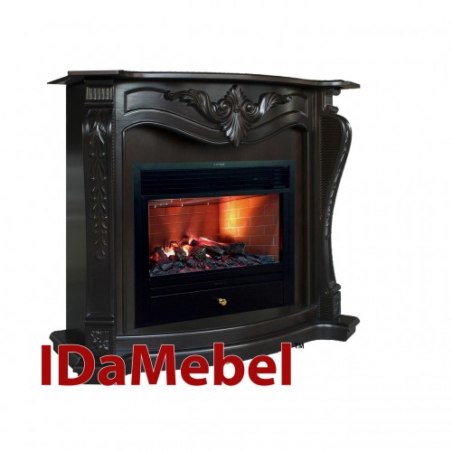 Камінокомплект IDaMebel Dante Etna Темний шоколад з 3D ефектом мерехтливих дров з парогенератором