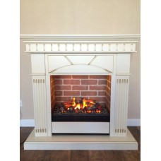 Напольный камин Fireplace Индия Кремовый + Патина эффект живого пламени со звуком и обогревом