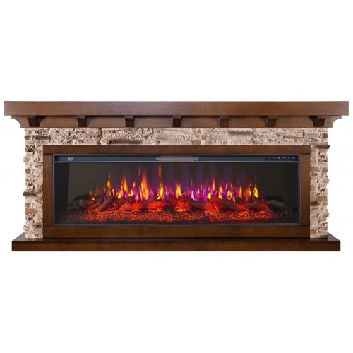 Камінокомплект ArtiFlame LUDWIG AF50 Махагон коричневий антик ефект вогню зі звуком та обігрівом