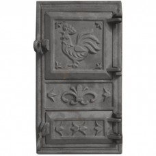 Дверца Vesuvi чугунная спаренная используется в бытовых печах (фасадный размер 270х490 мм)