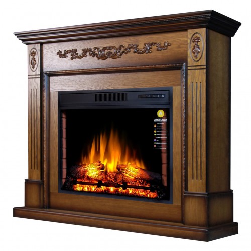 Камінокомплект ArtiFlame SOHO AF28S Античний дуб з ефектом полум'я зі звуком та обігрівом