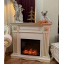 Пристінний камін Fireplace Каприс Білий + Патина ефект живого полум'я зі звуком і обігрівом