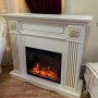 Пристінний камін Fireplace Каприс Білий + Патина ефект живого полум'я зі звуком і обігрівом
