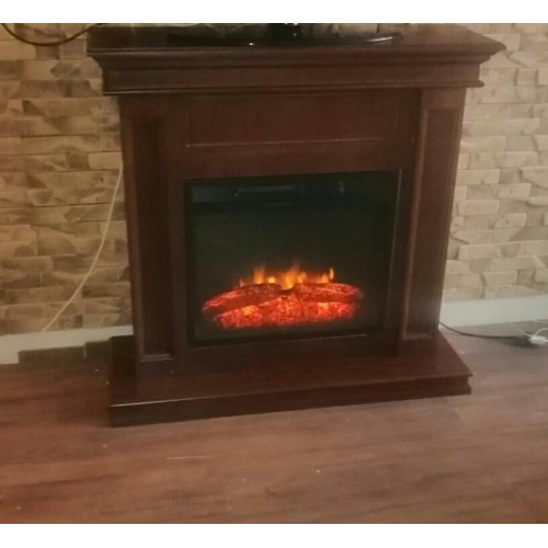 Пристінний каминокомплект Fireplace Італія Кароліна ефект живого полум'я зі звуком і обігрівом