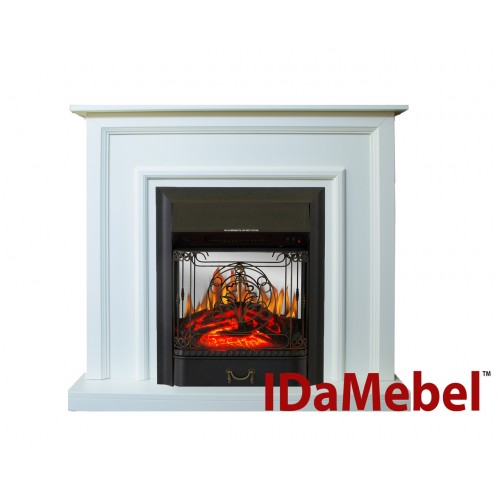 Камінокомплект IDaMebel Adele Білий Majestic Black з ефектом мерехтливих дров зі звуком та обігрівом