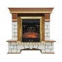 Фронтальнный камін Fireplace Македонія Білий + Дуб ефект мерехтливих дров зі звуком і обігрівом