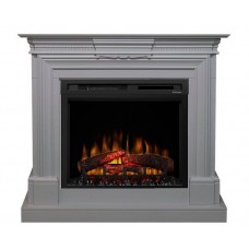 Класичний каминокомплект Fireplace Мане Сірий з ефектом живого вогню зі звуком і обігрівом