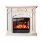 Класичний камін Fireplace Таранто Бежевий + Патина з ефектом живого вогню зі звуком і обігрівом
