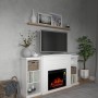 ТБ тумба з електро каміном ArtiFlame VICTORIA AF23 Білий б'янко з ефектом живого вогню з обігрівом