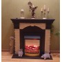 Камін підлоговий Fireplace Лас-Вегас Жовтий + Венге з ефектом мерехтливих дров зі звуком і обігрівом