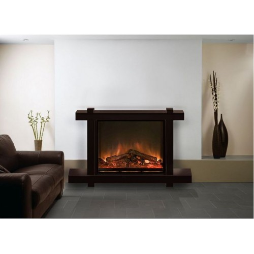 Сучасний каминокомплект Fireplace Макао Шоколад з ефектом живого вогню зі звуком і обігрівом