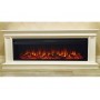 Лінійний камін Fireplace Роттердам Слонова кістка з ефектом живого полум'я зі звуком і обігрівом