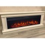 Лінійний камін Fireplace Роттердам Слонова кістка з ефектом живого полум'я зі звуком і обігрівом