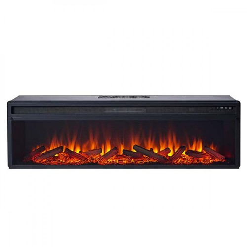 Лінійний камін Fireplace Роттердам Слонова кістка з ефектом живого полум'я зі звуком і обігрівом